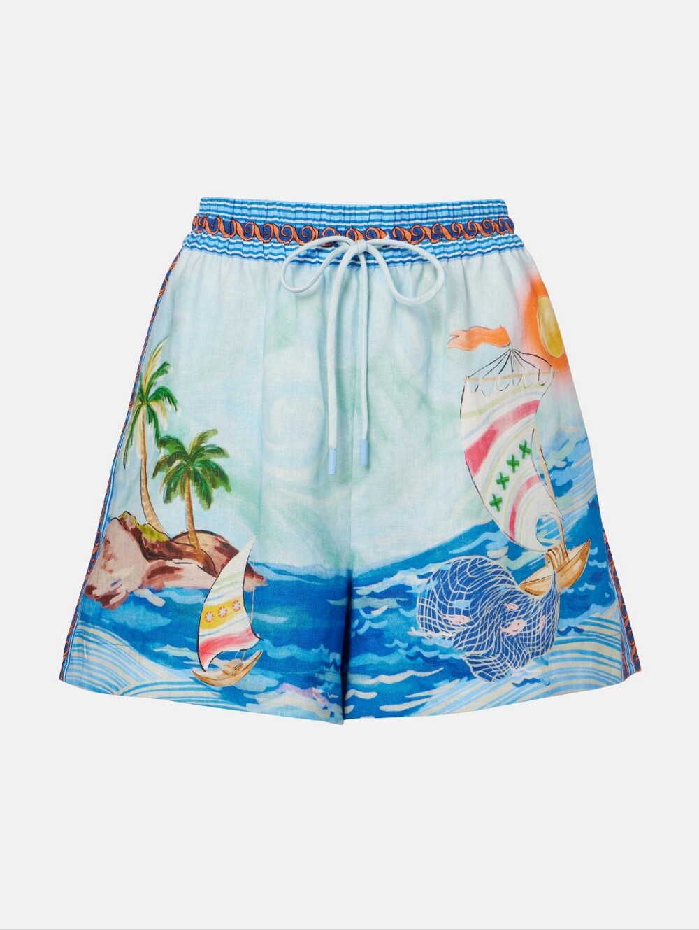 Alemais printed linen shorts US 4